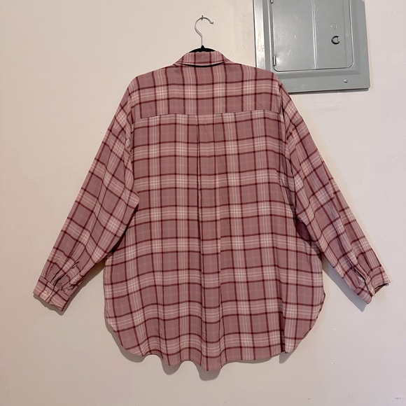 Aritzia Silk Plaid Buttondown - Picture 2 of 7